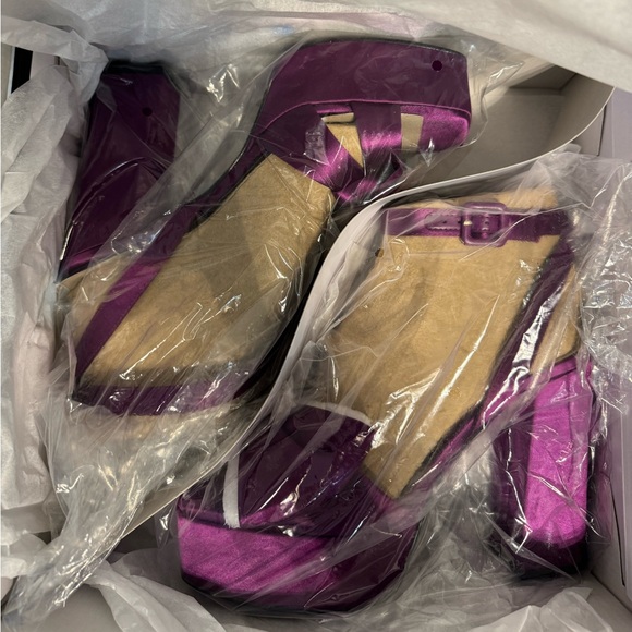 Nine West Purple Satin Platform Heels - Picture 8 of 9